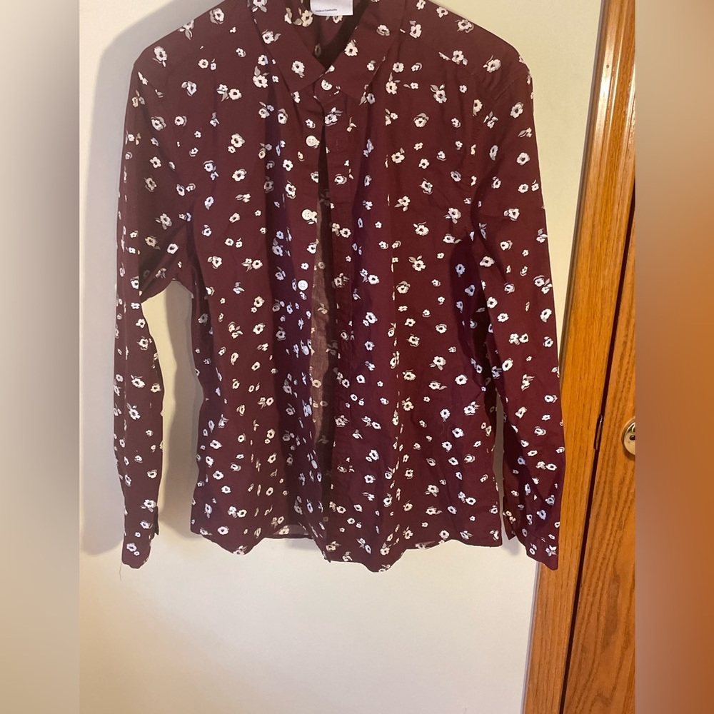 ASOS DESIGN FLORAL BUTTON-UP, Size Large